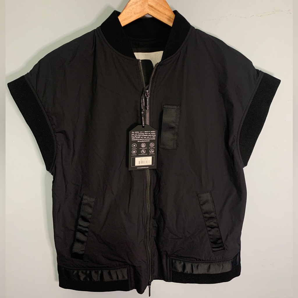 Anatomie Amity Black Bomber Cap Sleeve Vest Ladies Small New